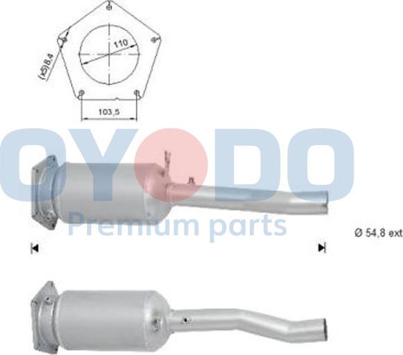 Oyodo 20N0028-OYO - Nosēdumu / Daļiņu filtrs, Izplūdes gāzu sistēma ps1.lv