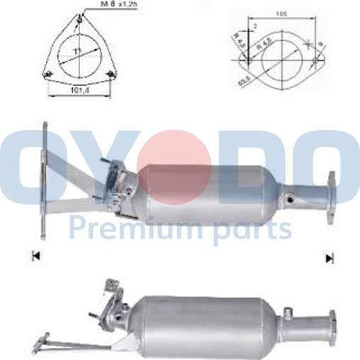 Oyodo 20N0078-OYO - Nosēdumu / Daļiņu filtrs, Izplūdes gāzu sistēma ps1.lv