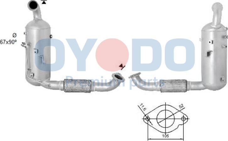 Oyodo 20N0140-OYO - Nosēdumu / Daļiņu filtrs, Izplūdes gāzu sistēma ps1.lv
