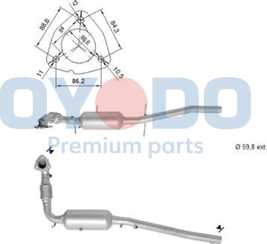 Oyodo 20N0142-OYO - Nosēdumu / Daļiņu filtrs, Izplūdes gāzu sistēma ps1.lv