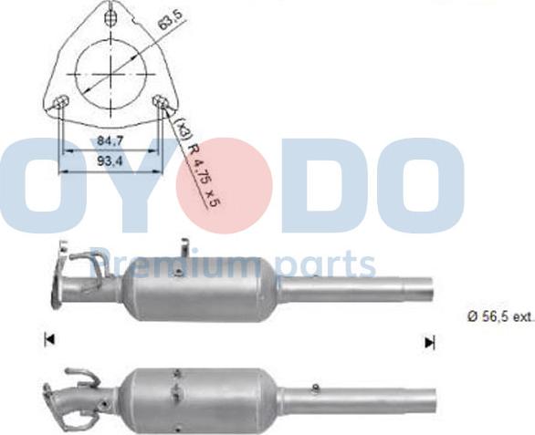 Oyodo 20N0139-OYO - Nosēdumu / Daļiņu filtrs, Izplūdes gāzu sistēma ps1.lv