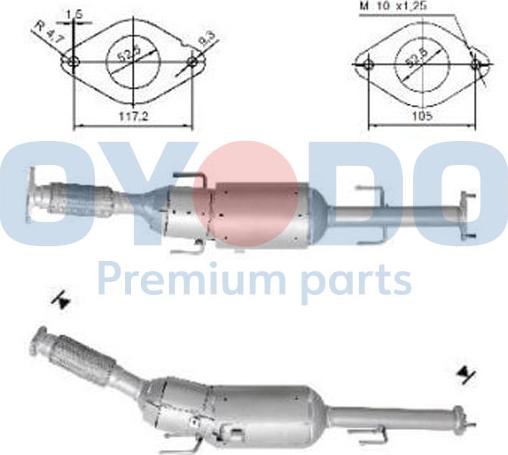 Oyodo 20N0135-OYO - Nosēdumu / Daļiņu filtrs, Izplūdes gāzu sistēma ps1.lv