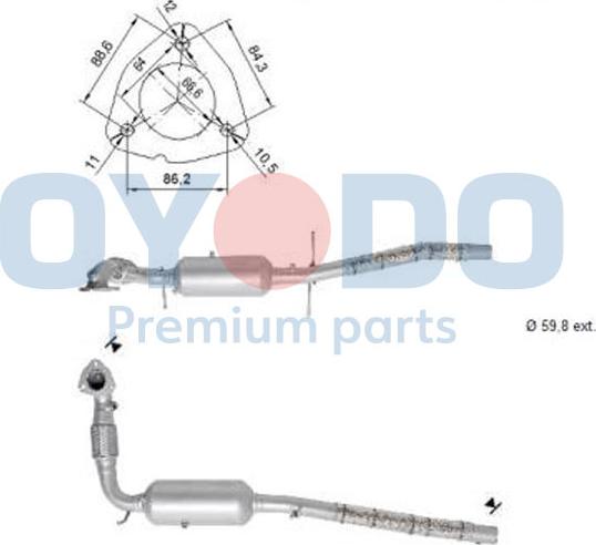 Oyodo 20N0132-OYO - Nosēdumu / Daļiņu filtrs, Izplūdes gāzu sistēma ps1.lv