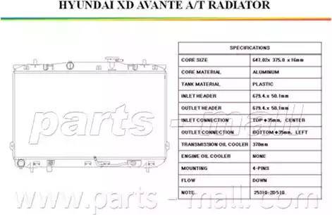 Parts-Mall PXNDA-011 - Radiators, Motora dzesēšanas sistēma ps1.lv