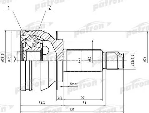 Patron PCV4042 - Šarnīru komplekts, Piedziņas vārpsta ps1.lv