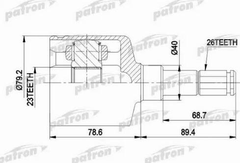 Patron PCV4014 - Šarnīru komplekts, Piedziņas vārpsta ps1.lv