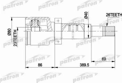 Patron PCV5011 - Šarnīru komplekts, Piedziņas vārpsta ps1.lv