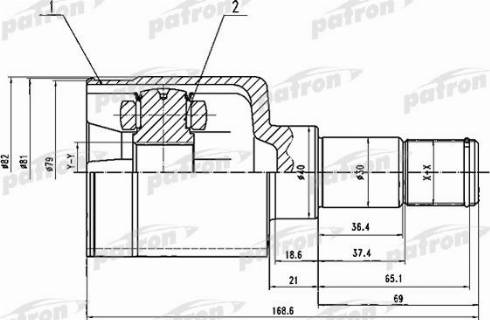 Patron PCV1493 - Šarnīru komplekts, Piedziņas vārpsta ps1.lv