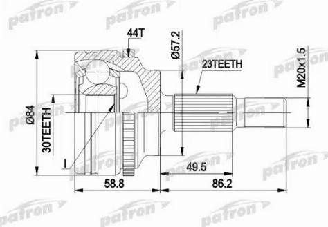 Patron PCV1542 - Šarnīru komplekts, Piedziņas vārpsta ps1.lv