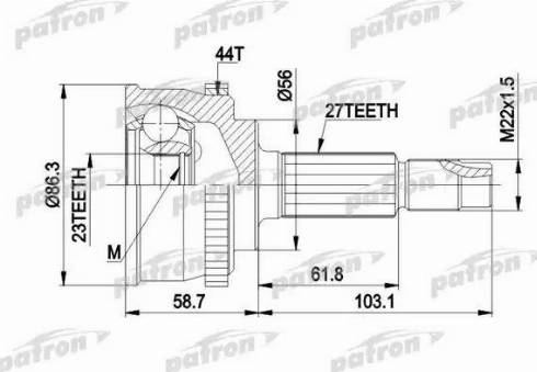 Patron PCV1508 - Šarnīru komplekts, Piedziņas vārpsta ps1.lv