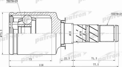 Patron PCV1068 - Šarnīru komplekts, Piedziņas vārpsta ps1.lv