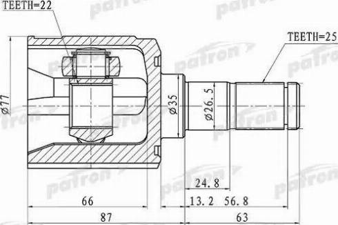 Patron PCV1003 - Šarnīru komplekts, Piedziņas vārpsta ps1.lv