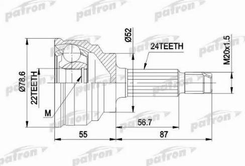 Patron PCV1024 - Šarnīru komplekts, Piedziņas vārpsta ps1.lv