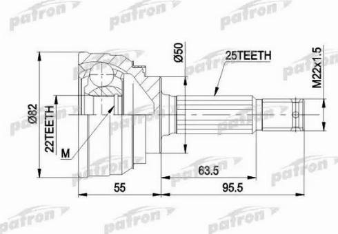 Patron PCV1026 - Šarnīru komplekts, Piedziņas vārpsta ps1.lv