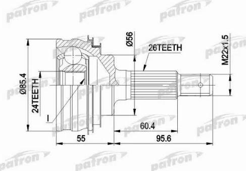 Patron PCV1070 - Šarnīru komplekts, Piedziņas vārpsta ps1.lv