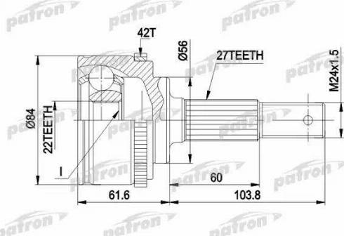 Patron PCV1165 - Šarnīru komplekts, Piedziņas vārpsta ps1.lv