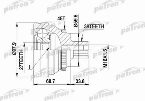 Patron PCV1174 - Šarnīru komplekts, Piedziņas vārpsta ps1.lv