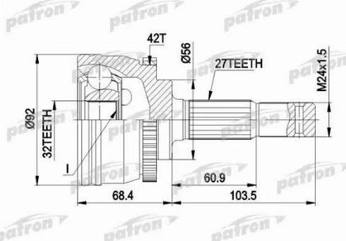 Patron PCV1173 - Šarnīru komplekts, Piedziņas vārpsta ps1.lv