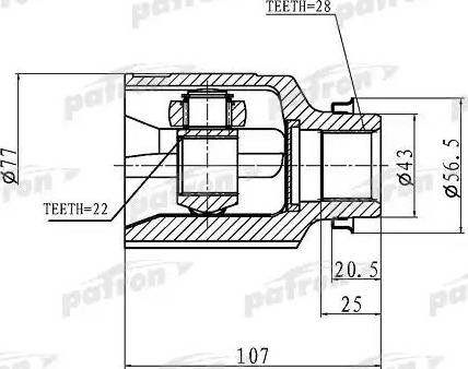 Patron PCV1172 - Šarnīru komplekts, Piedziņas vārpsta ps1.lv