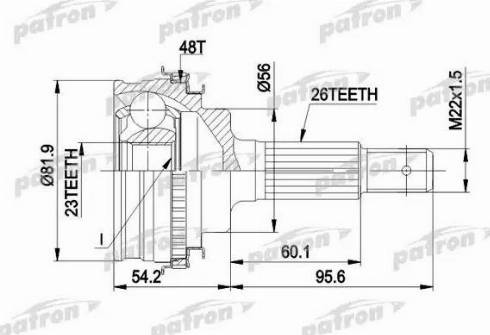 Patron PCV1347 - Šarnīru komplekts, Piedziņas vārpsta ps1.lv