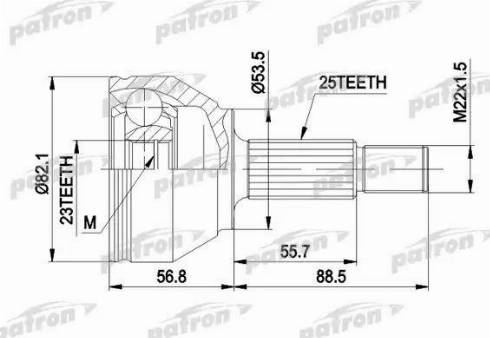 Patron PCV1354 - Šarnīru komplekts, Piedziņas vārpsta ps1.lv