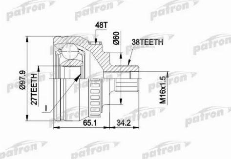 Patron PCV1389 - Šarnīru komplekts, Piedziņas vārpsta ps1.lv