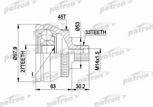 Patron PCV1381 - Šarnīru komplekts, Piedziņas vārpsta ps1.lv