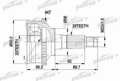 Patron PCV1335 - Šarnīru komplekts, Piedziņas vārpsta ps1.lv