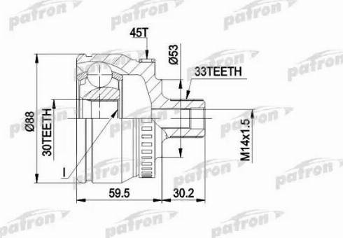 Patron PCV1375 - Šarnīru komplekts, Piedziņas vārpsta ps1.lv