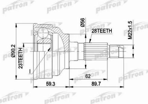 Patron PCV1268 - Šarnīru komplekts, Piedziņas vārpsta ps1.lv