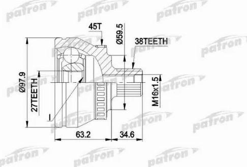 Patron PCV1267 - Šarnīru komplekts, Piedziņas vārpsta ps1.lv