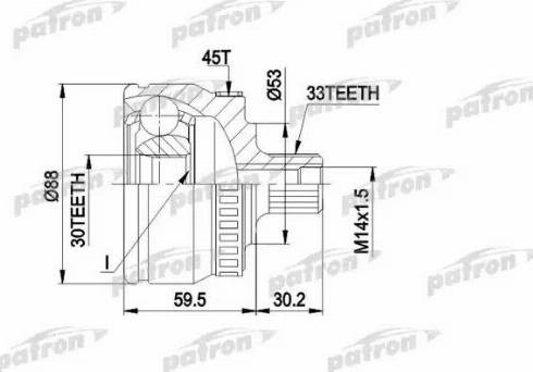 Patron PCV1239 - Šarnīru komplekts, Piedziņas vārpsta ps1.lv