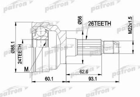 Patron PCV3025 - Šarnīru komplekts, Piedziņas vārpsta ps1.lv