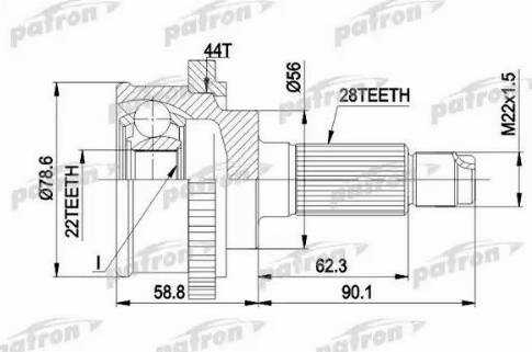 Patron PCV3850A - Šarnīru komplekts, Piedziņas vārpsta ps1.lv