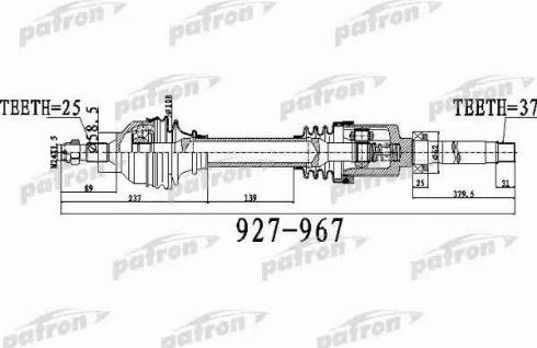 Patron PDS0483 - Piedziņas vārpsta ps1.lv