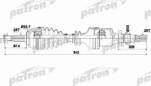 Patron PDS0436 - Piedziņas vārpsta ps1.lv