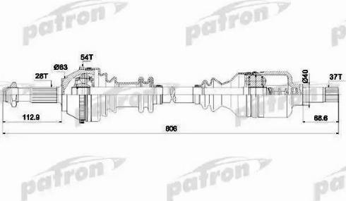 Patron PDS0084 - Piedziņas vārpsta ps1.lv