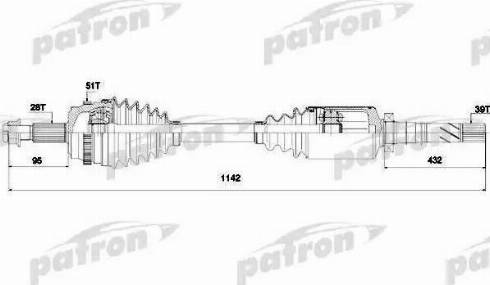 Patron PDS0138 - Piedziņas vārpsta ps1.lv