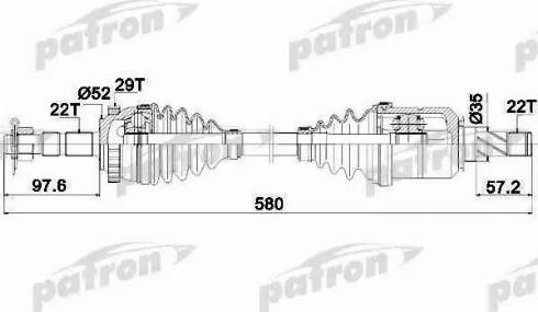 Patron PDS0347 - Piedziņas vārpsta ps1.lv