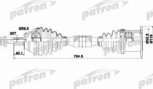 Patron PDS0254 - Piedziņas vārpsta ps1.lv