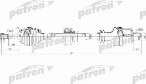 Patron PDS0220 - Piedziņas vārpsta ps1.lv