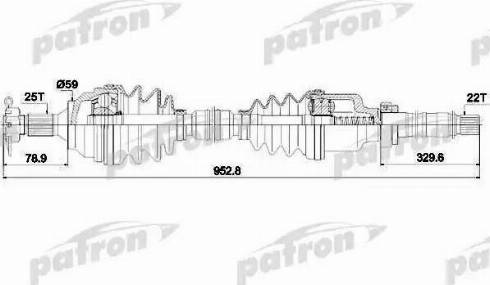 Patron PDS0729 - Piedziņas vārpsta ps1.lv