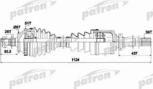 Patron PDS1408 - Piedziņas vārpsta ps1.lv