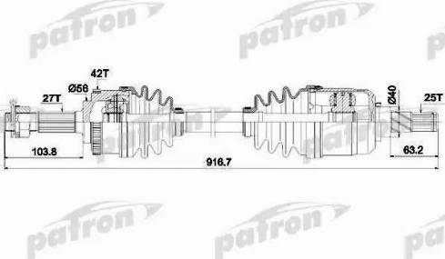 Patron PDS1619 - Piedziņas vārpsta ps1.lv