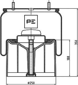 PE Automotive 084.059-74A - Pneimoatsperes spilvens, Pneimopiekare ps1.lv