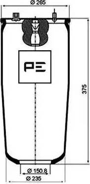 PE Automotive 084.054-71A - Pneimoatsperes spilvens, Pneimopiekare ps1.lv