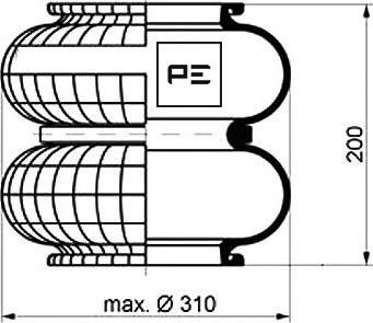 PE Automotive 084.002-70A - Pneimoatsperes spilvens, Pneimopiekare ps1.lv