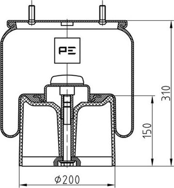 PE Automotive 084.082-74A - Pneimoatsperes spilvens, Pneimopiekare ps1.lv