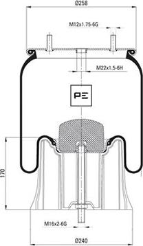 PE Automotive 084.100-76A - Pneimoatsperes spilvens, Pneimopiekare ps1.lv