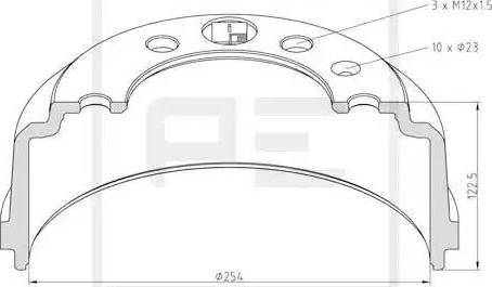 PE Automotive 236.002-00A - Bremžu trumulis ps1.lv